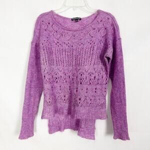 Hasson Mohair Wool Blend High Low Pullover Sweater Size Medium